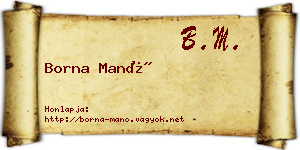 Borna Manó névjegykártya